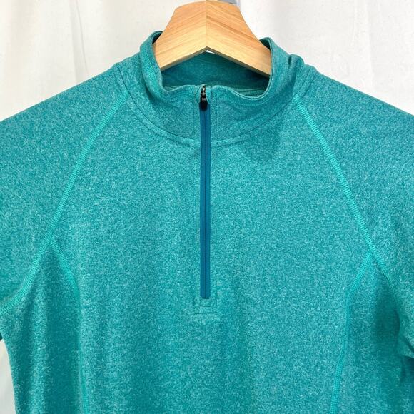REI Co-Op Womens 1/4 Zip Tech Shirt 885470 Travel Hike Camp Pullover Green S - Picture 4 of 11